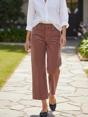 Frank & Eileen Kinsale Corduroy Raw Hem Cropped Corduroy Pants Sz 10
